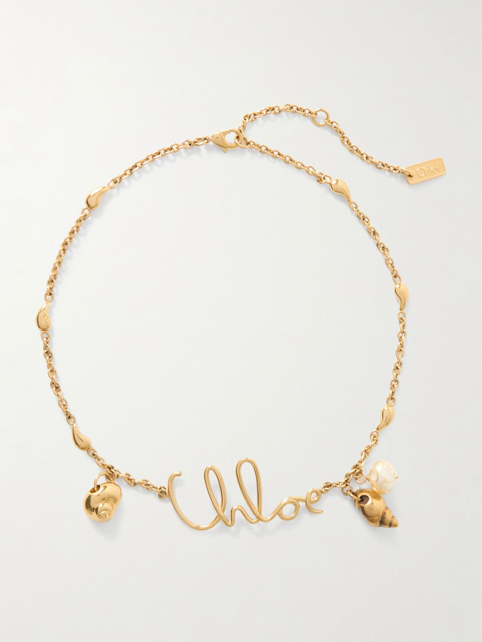 Gold-tone faux pearl necklace Gold - 1