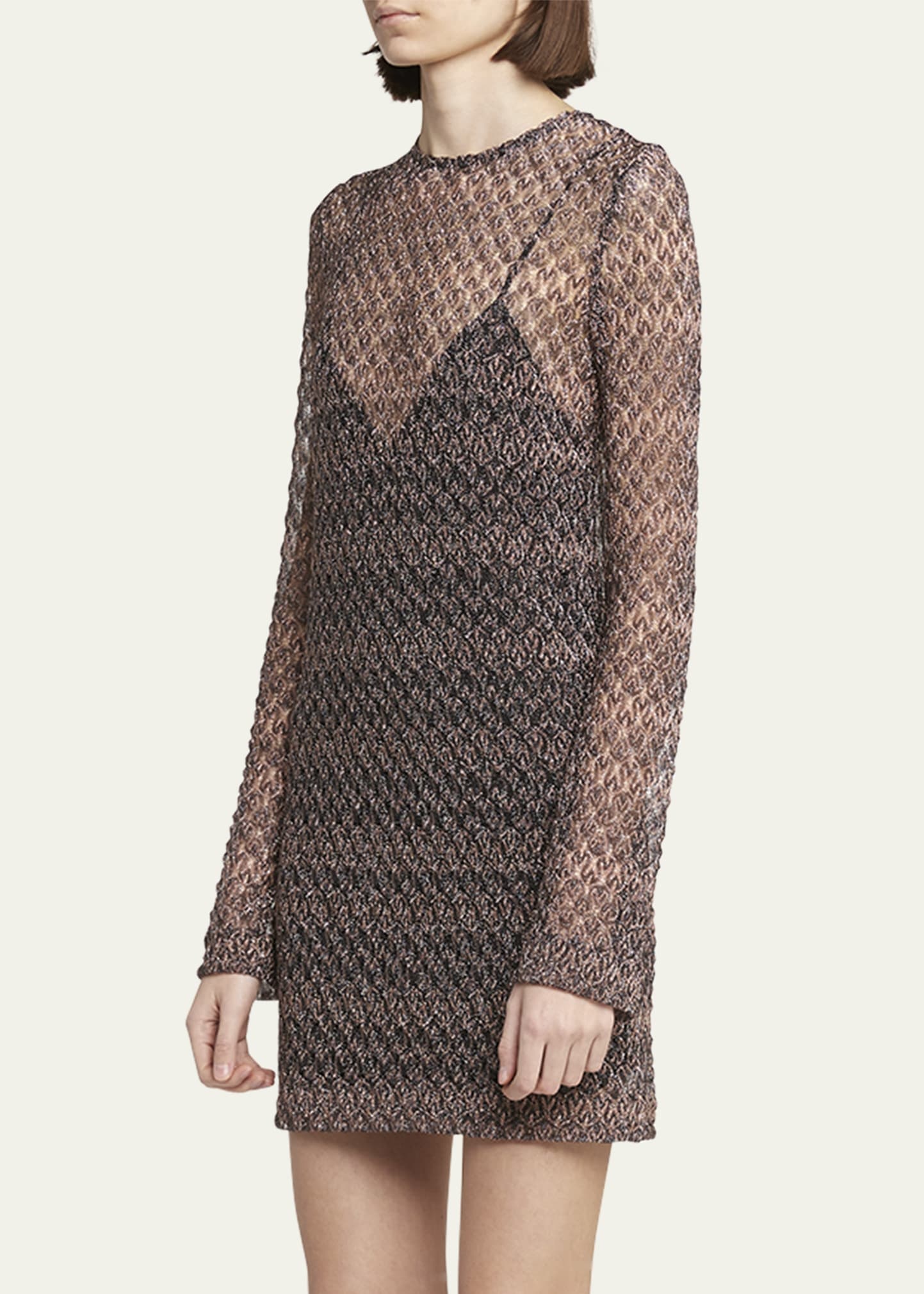 Sheer Knit Short Dress - 4