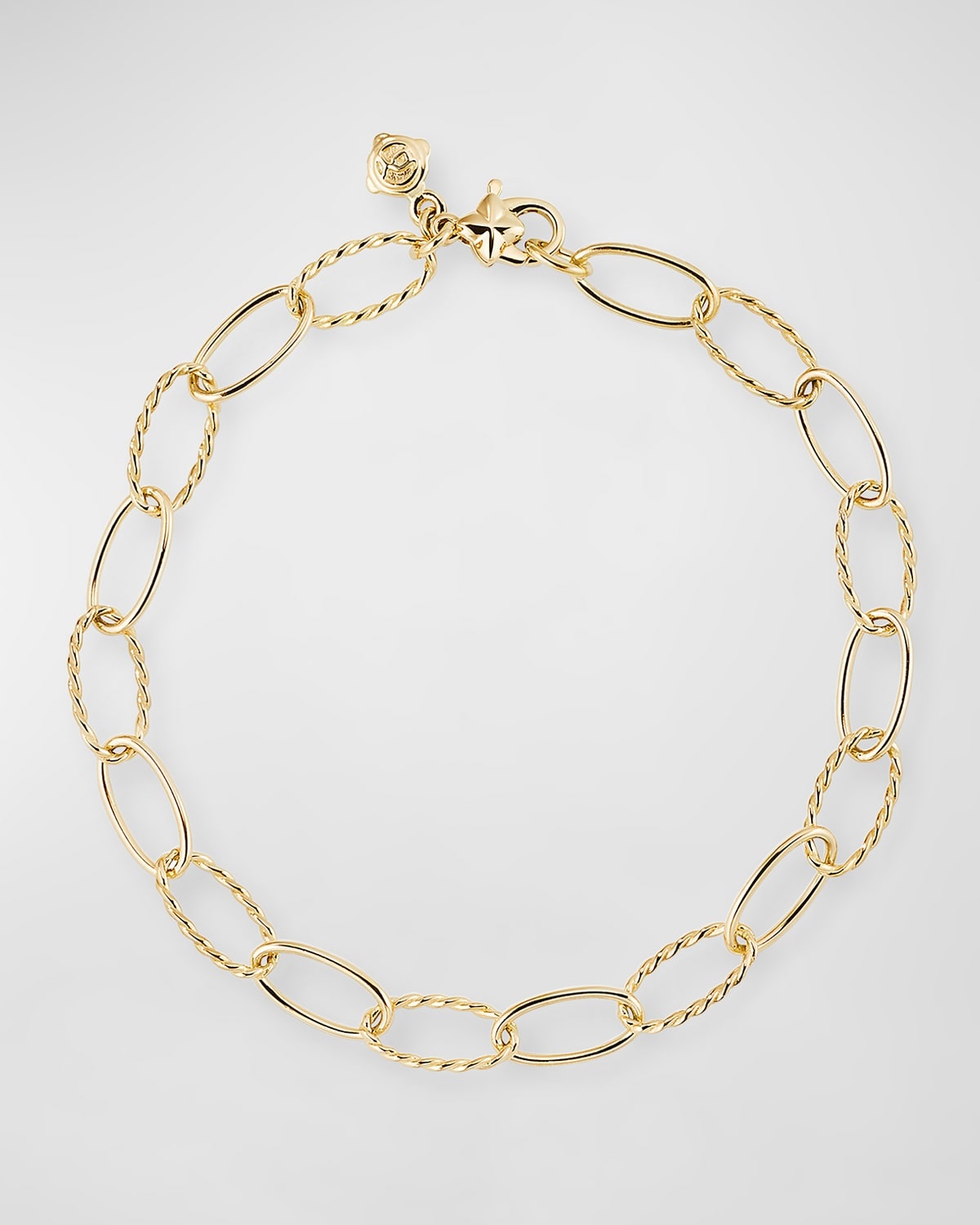 Zig Zag Stax Elongated Oval Link Chain Bracelet in 18k Gold - 2