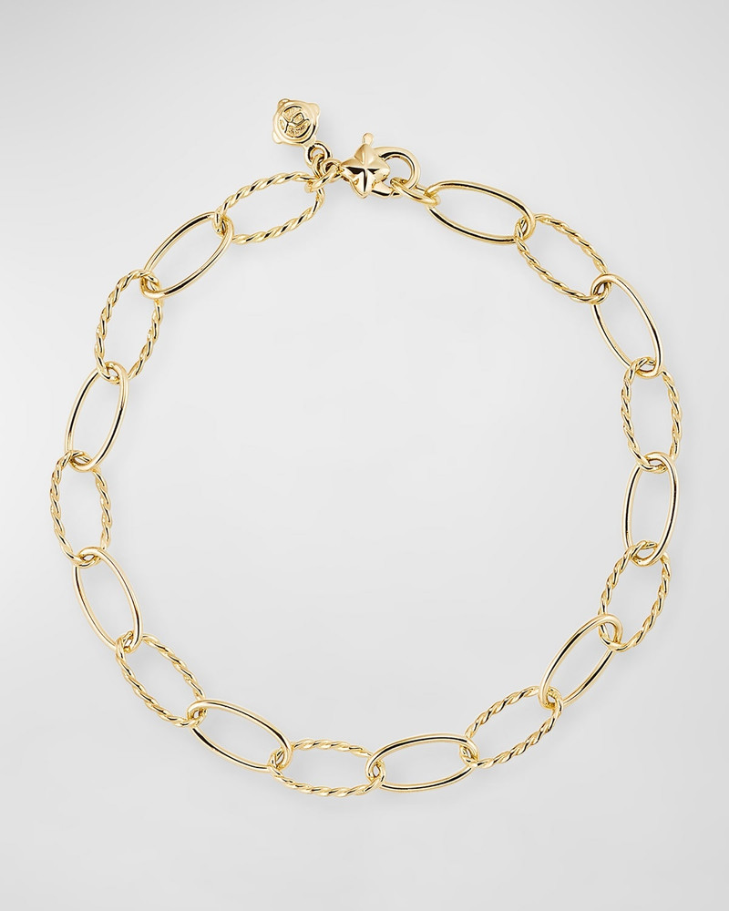 DAVID YURMAN Zig Zag Stax Elongated Oval Link Chain Bracelet in 18k Gold outlook