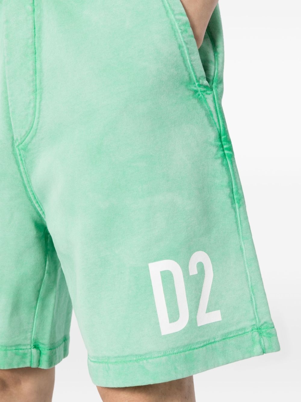 logo-print cotton track shorts - 5