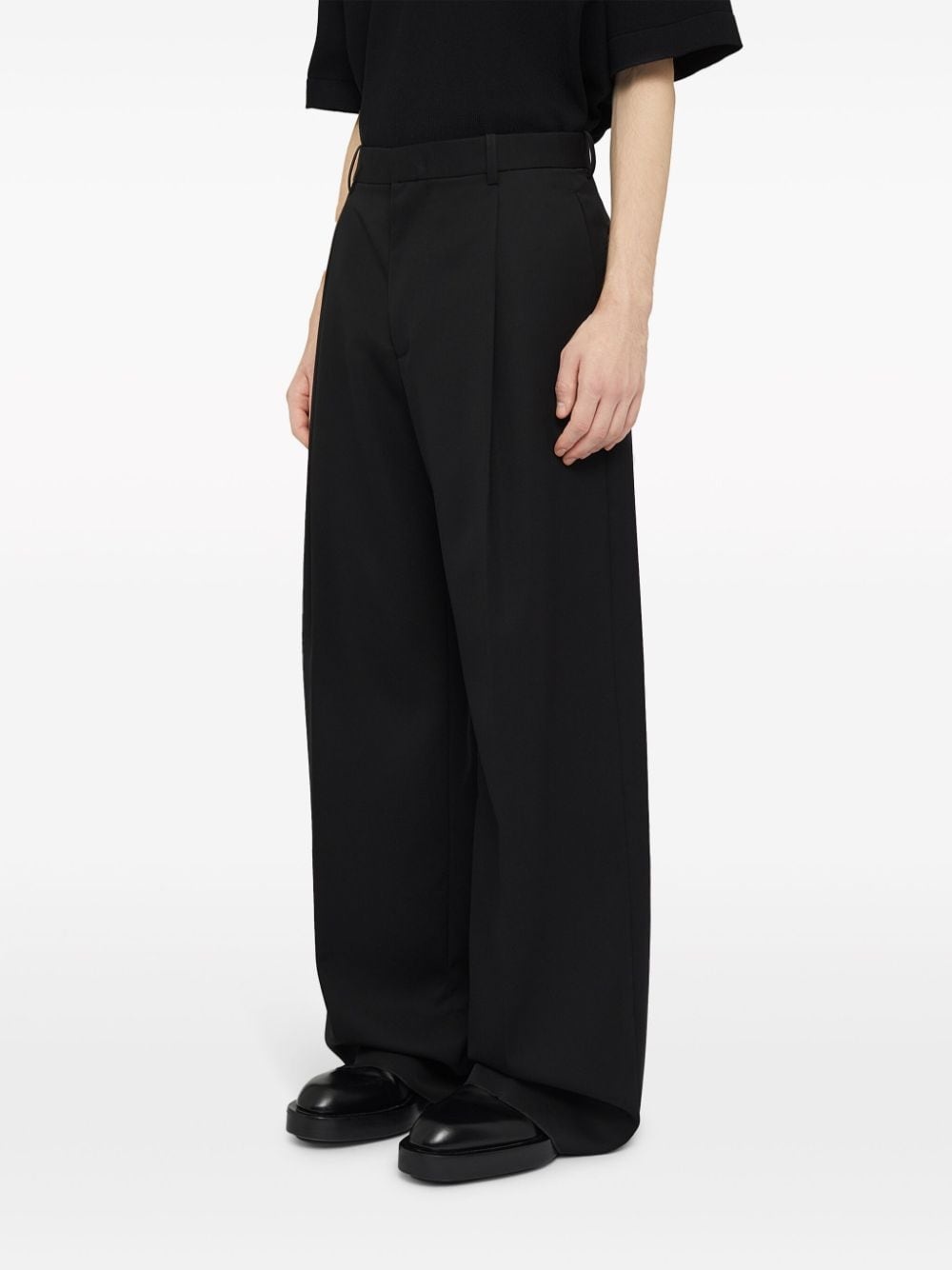 high-waisted tailored wool trousers - 4
