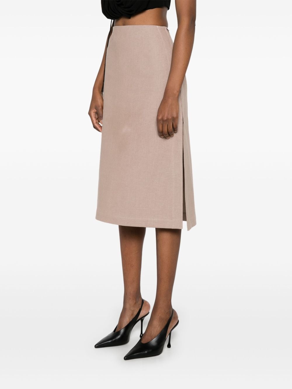 linen midi skirt - 3