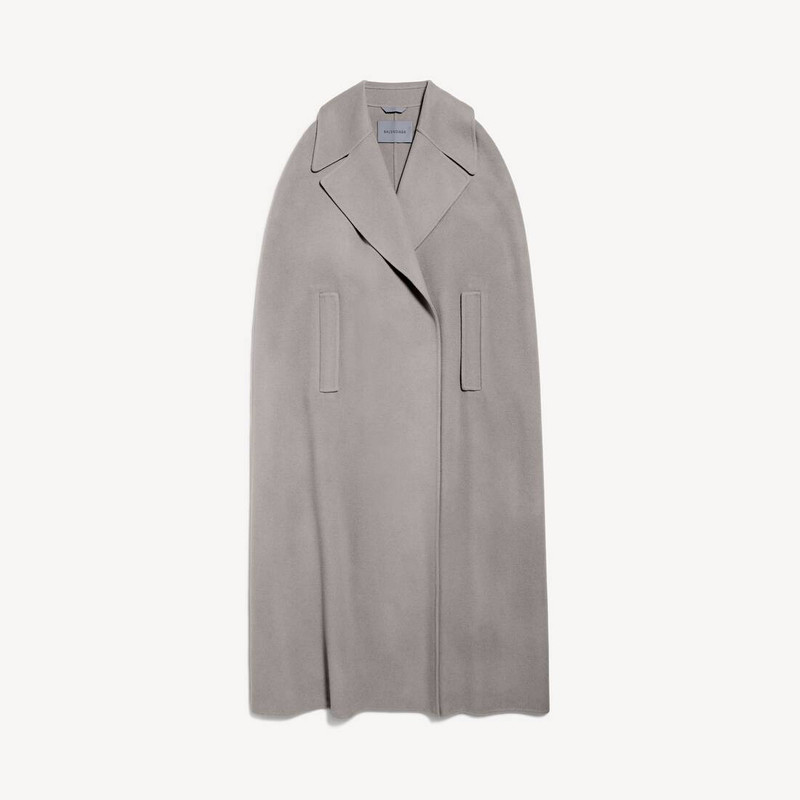 Men's Long Double-faced Cape Coat in Balenciaga Grey 1