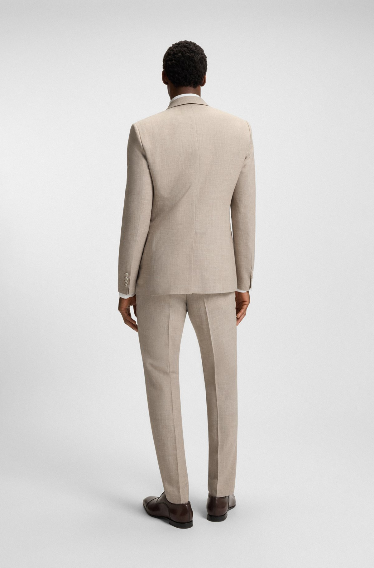 TWO-PIECE SUIT IN VIRGIN WOOL, SILK AND LINEN - 3
