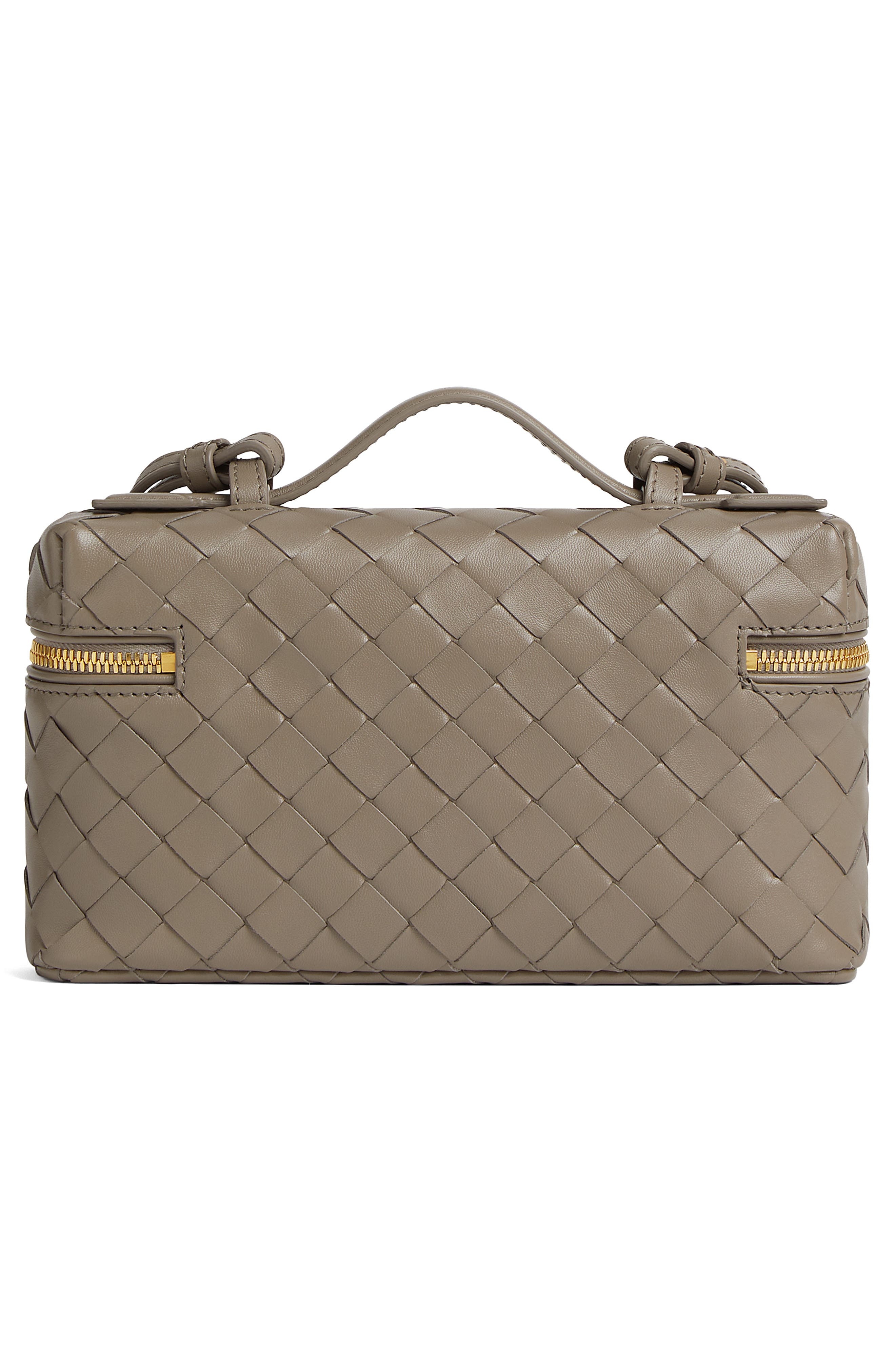 Bottega Veneta Intrecciato Leather Convertible Vanity Case in 2817 Limestone-Gold at Nordstrom - 4