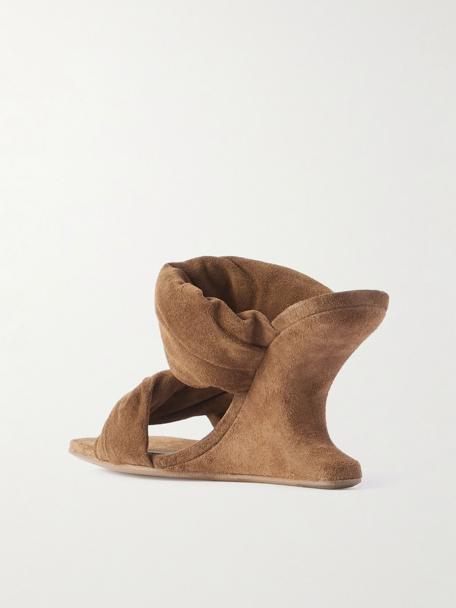 Twisted Cantilever suede wedge mules Tan - 3