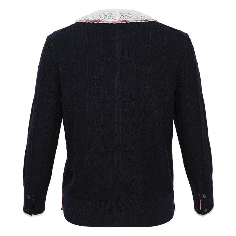 Thom Browne Bobble Stitch 3/4 Sleeve Knit Cardigan outlook