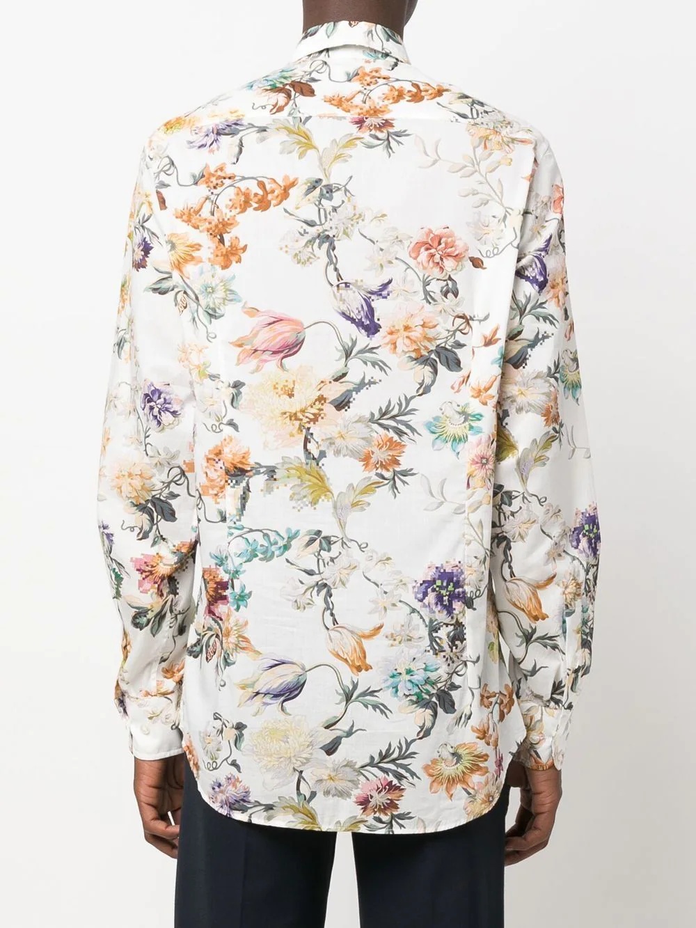 floral-print cotton shirt - 4