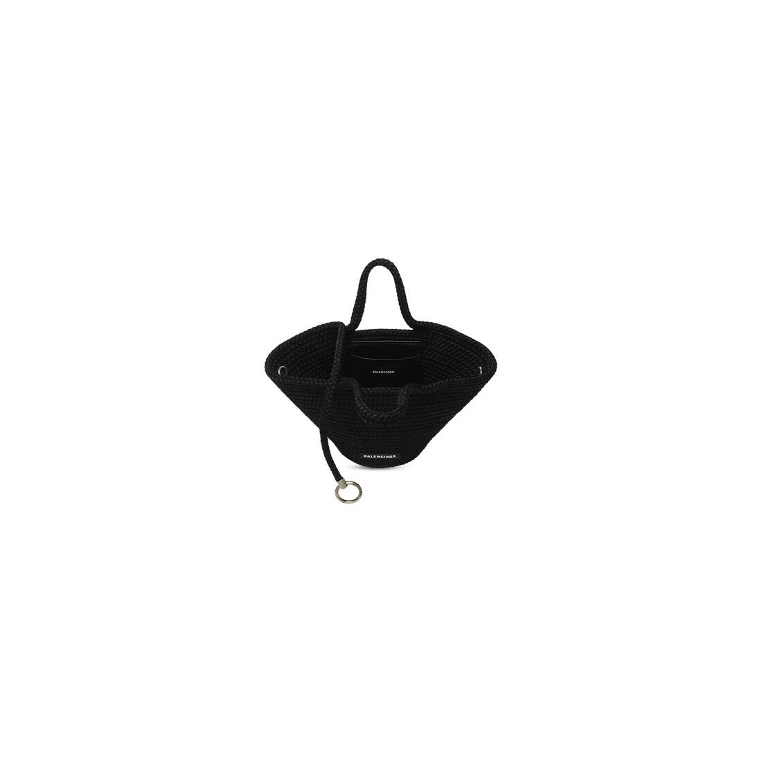 Women's Ibiza Small Basket With Strap in Black - 5