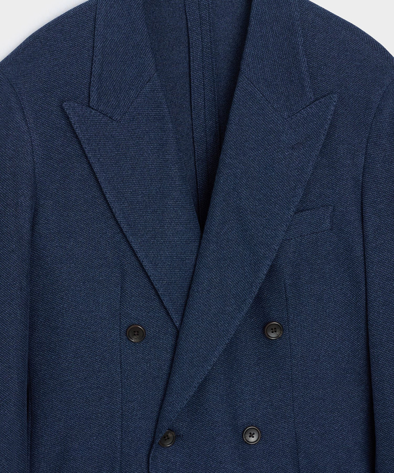 Italian Double-Breasted Knit Pique Sport Coat 6