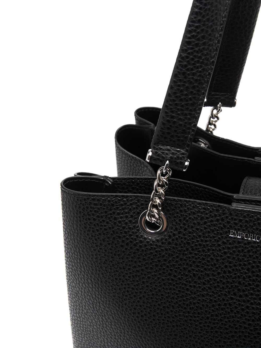 pebbled-effect logo-plaque tote bag - 4