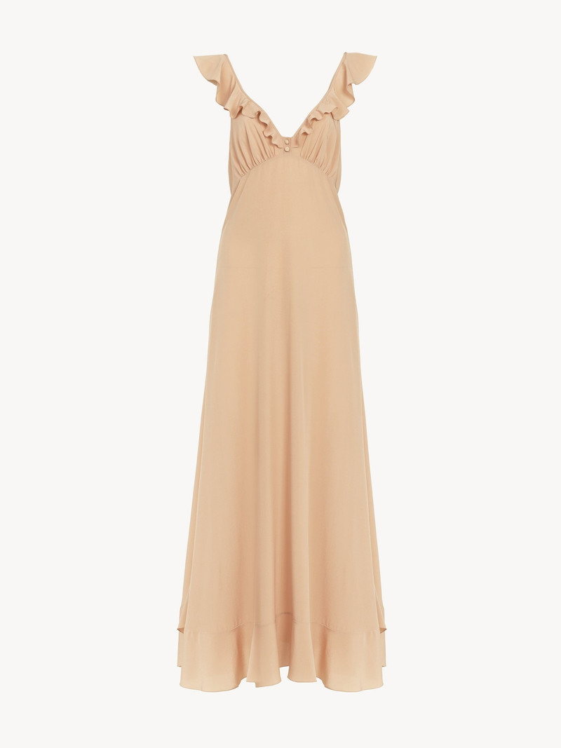 Chloé LONG SUN DRESS IN CRÊPE DE CHINE outlook