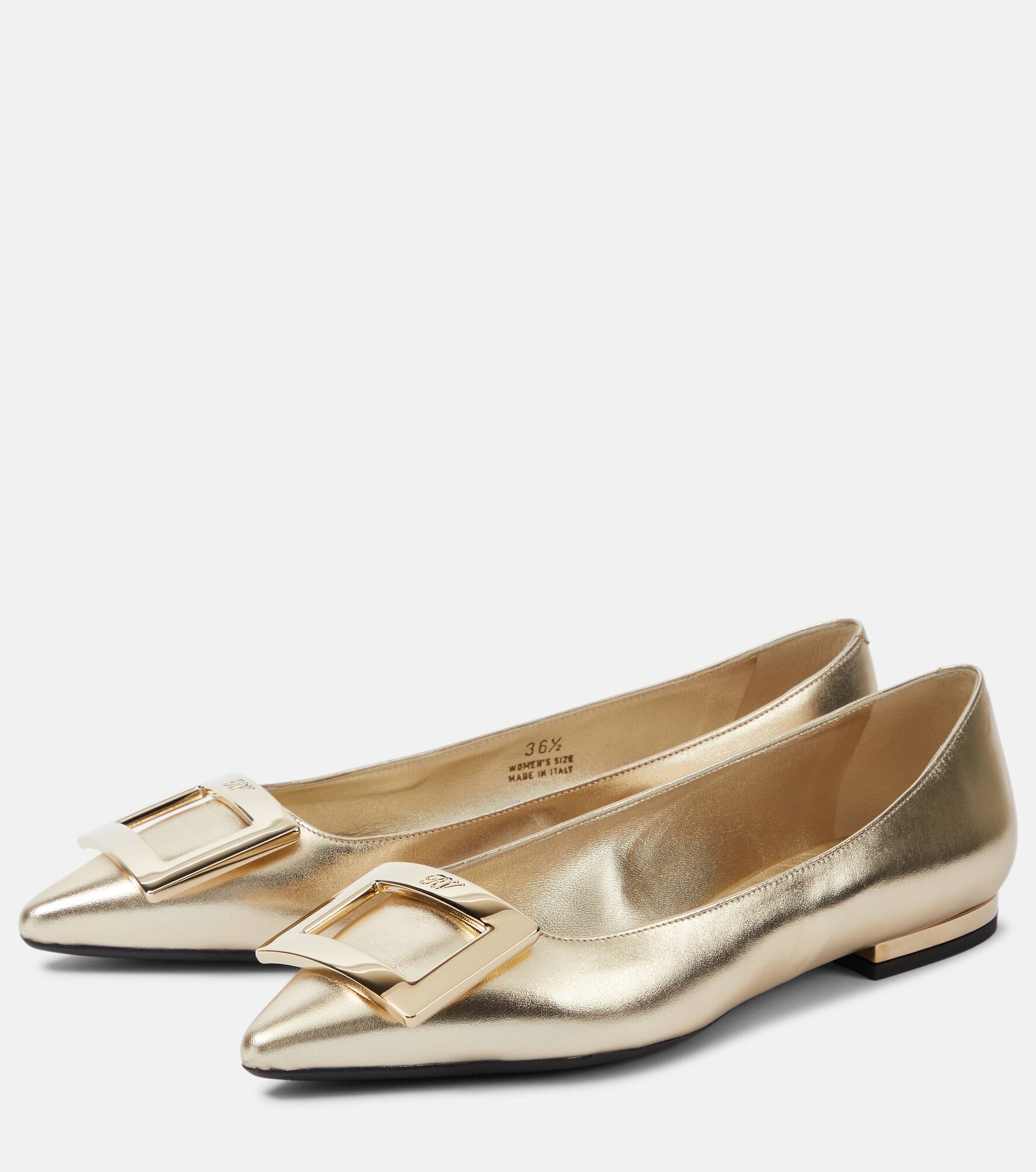 Gommettine metallic leather ballet flats - 5
