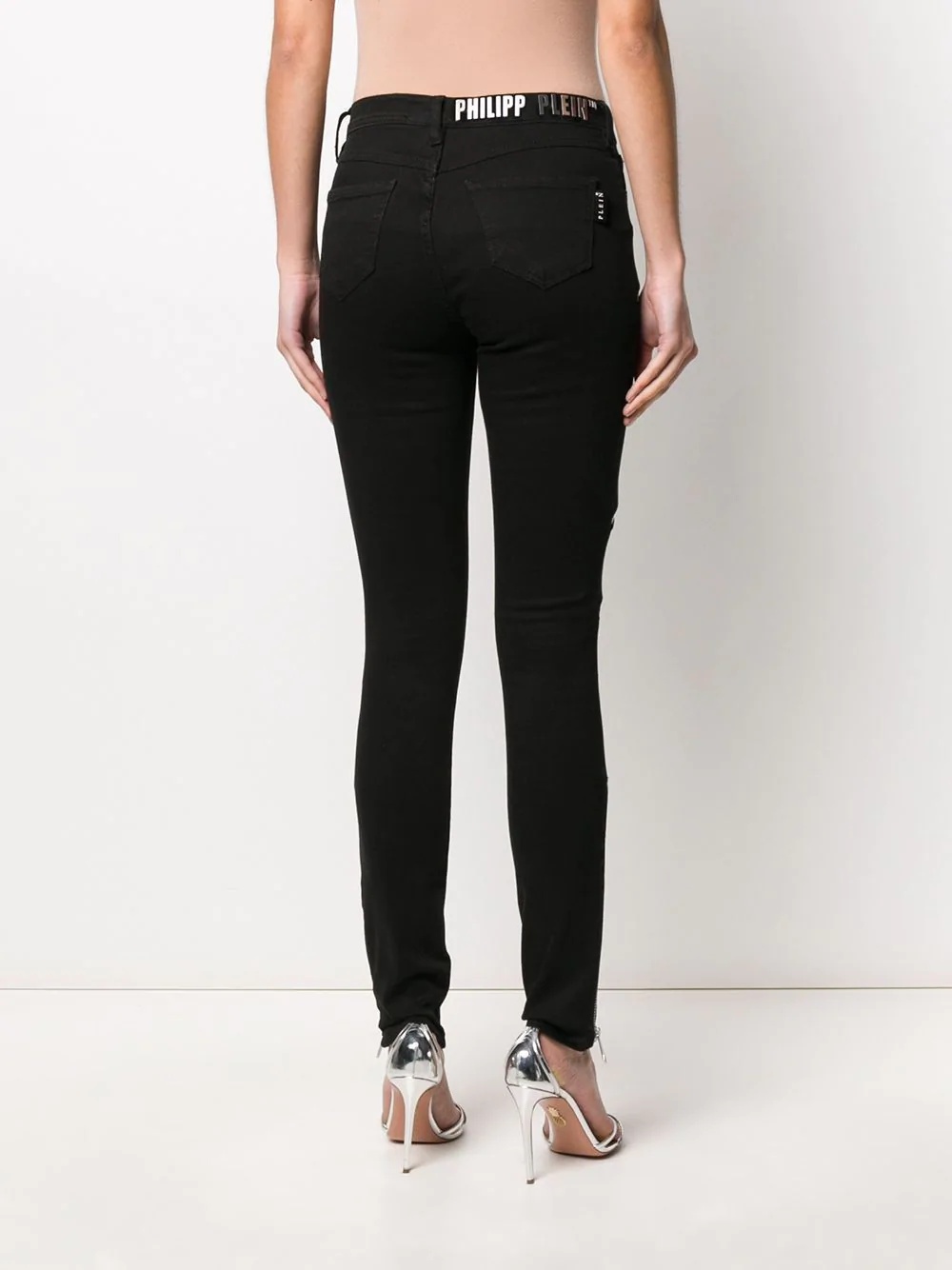 skinny-fit zipped jeans - 4