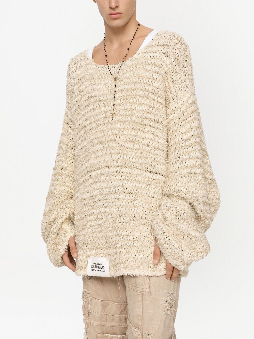 cotton-flax knitted sweater - 5