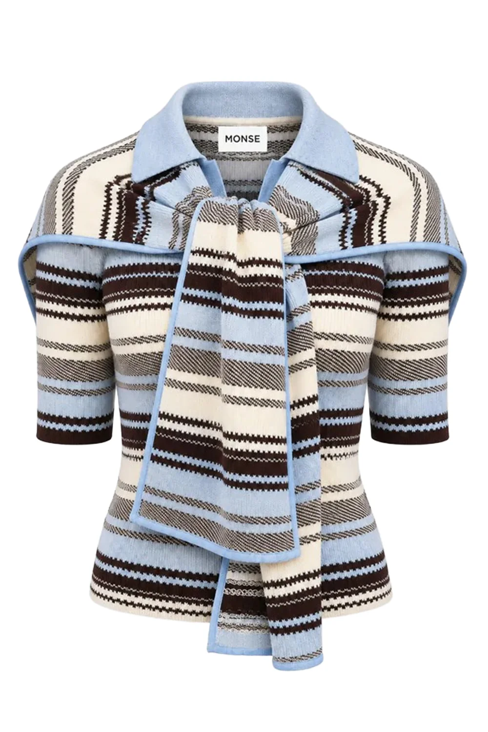 Striped Jacquard Scarf Top - 1