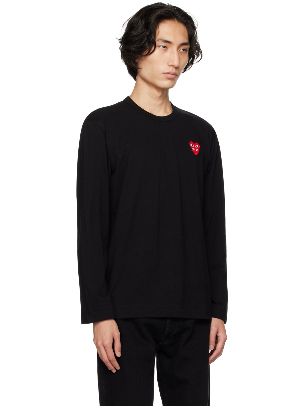Black Heart Patch Long Sleeve T-Shirt - 3