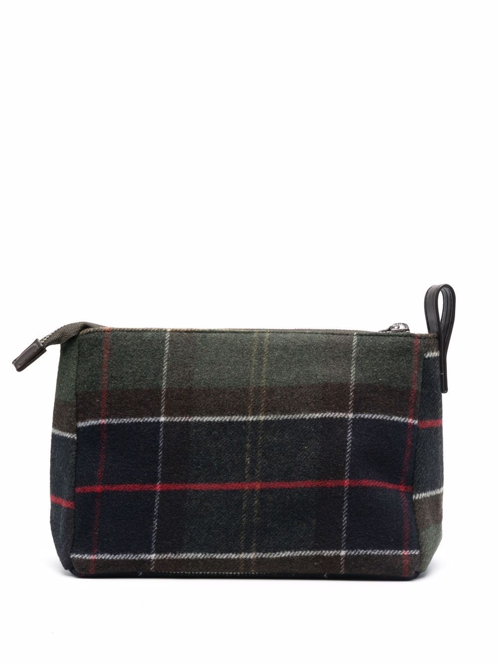 tartan check-print wash bag - 3