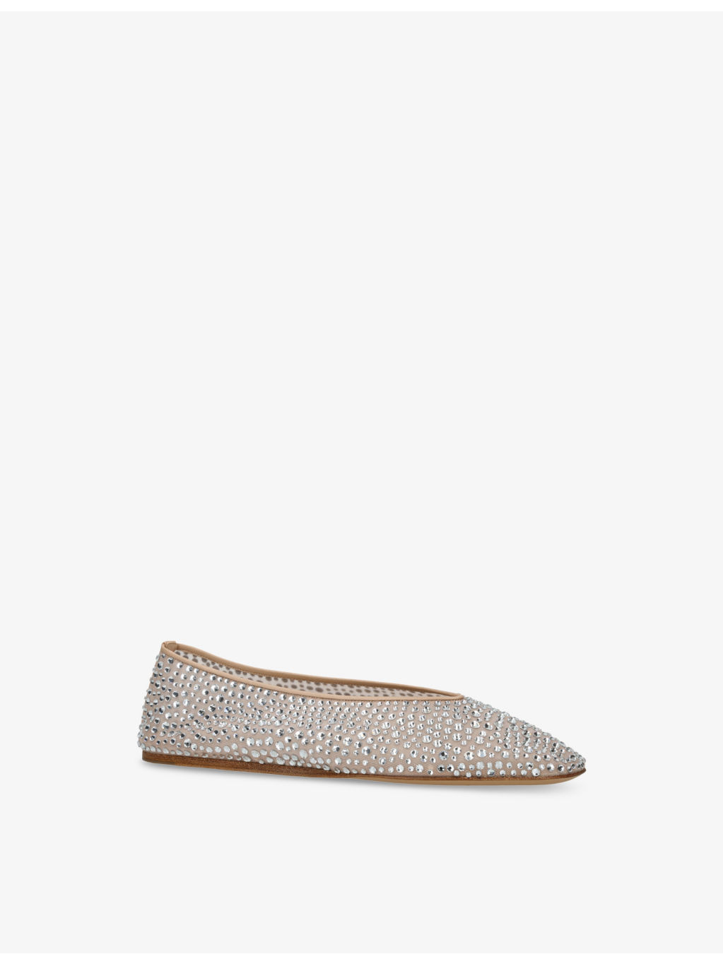 Luna Rhinestone-Embellished Mesh Ballet Flats - 3