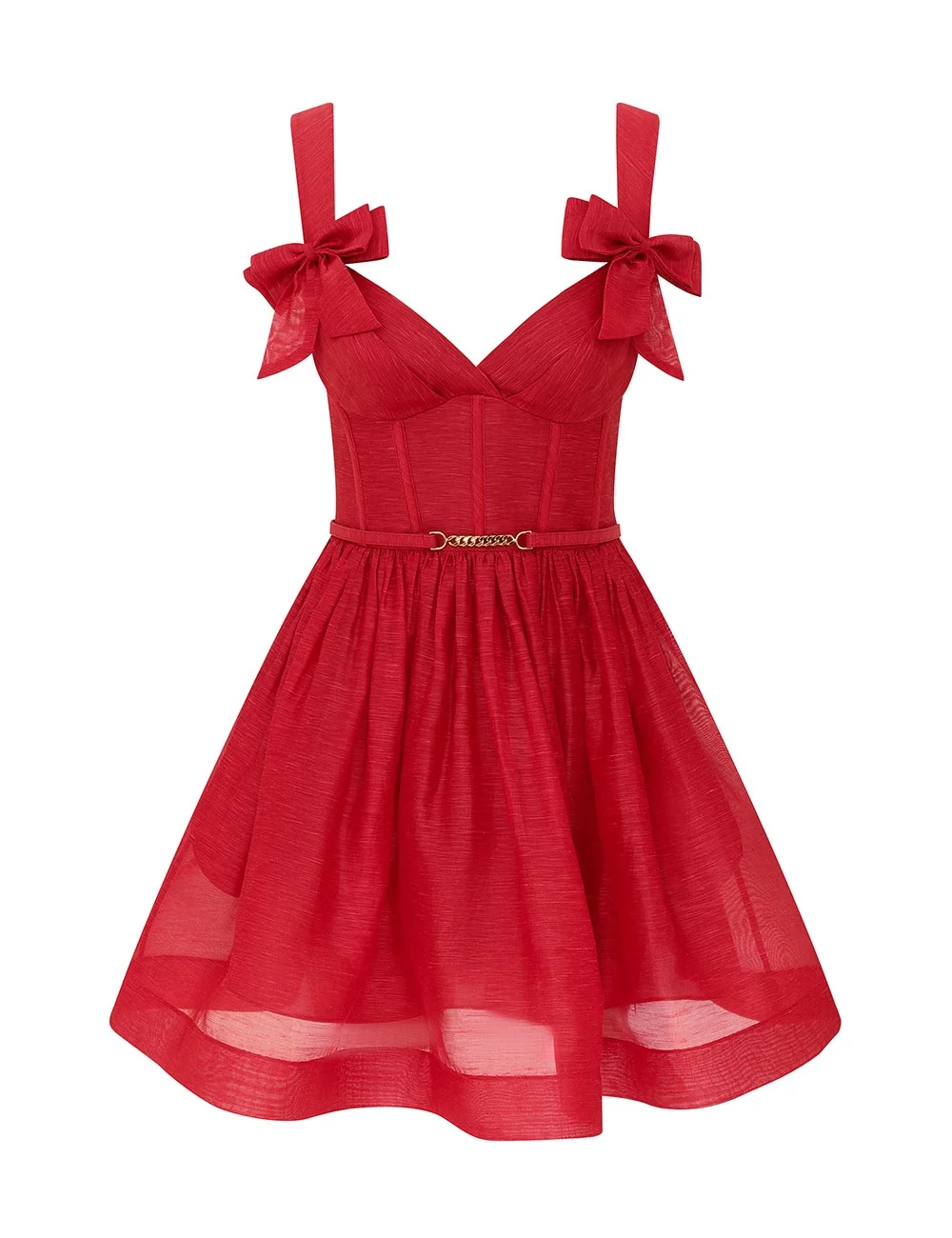 CLASH PRINT BOW MINI DRESS - 1