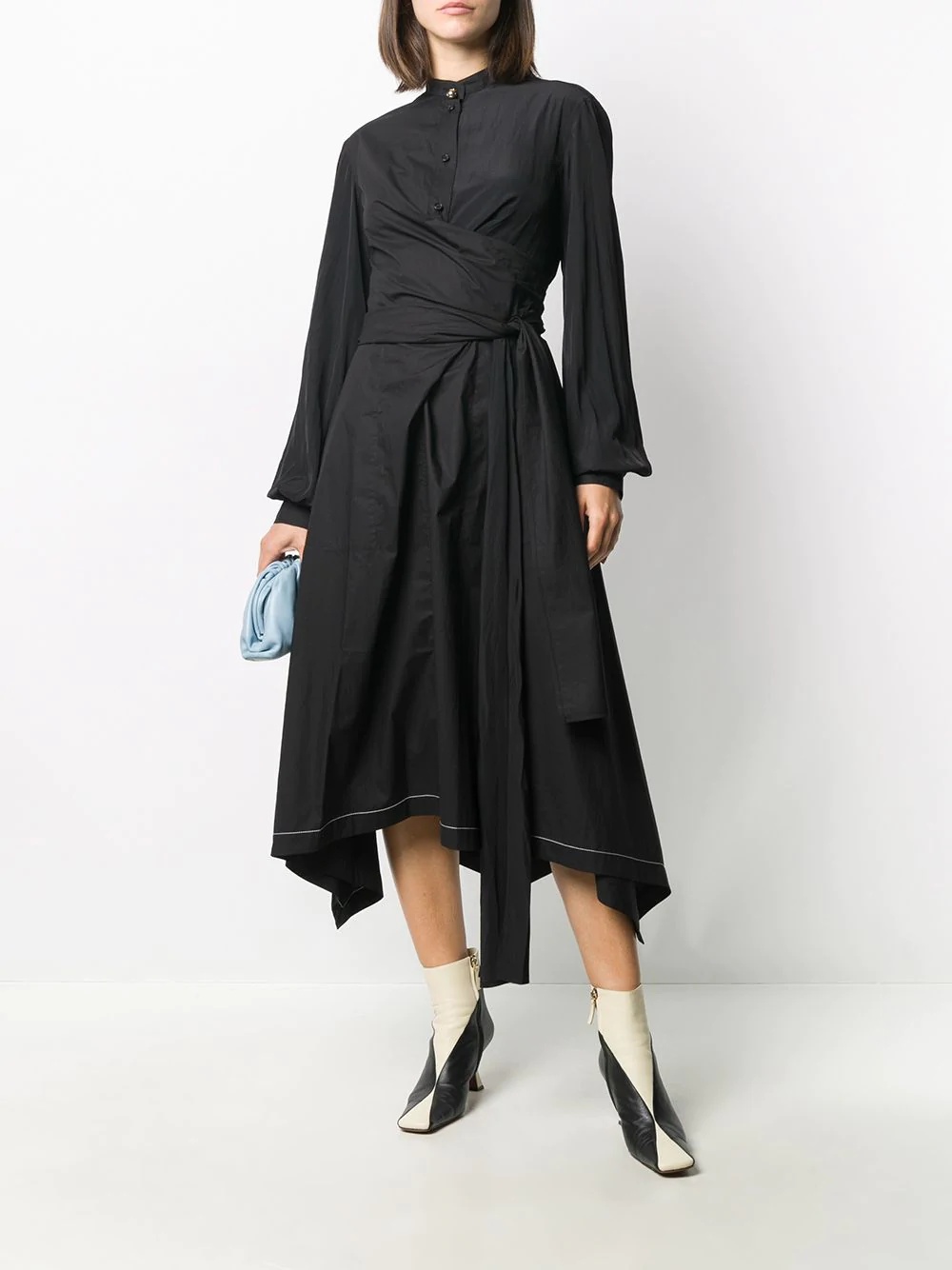 wrap poplin shirtdress - 2