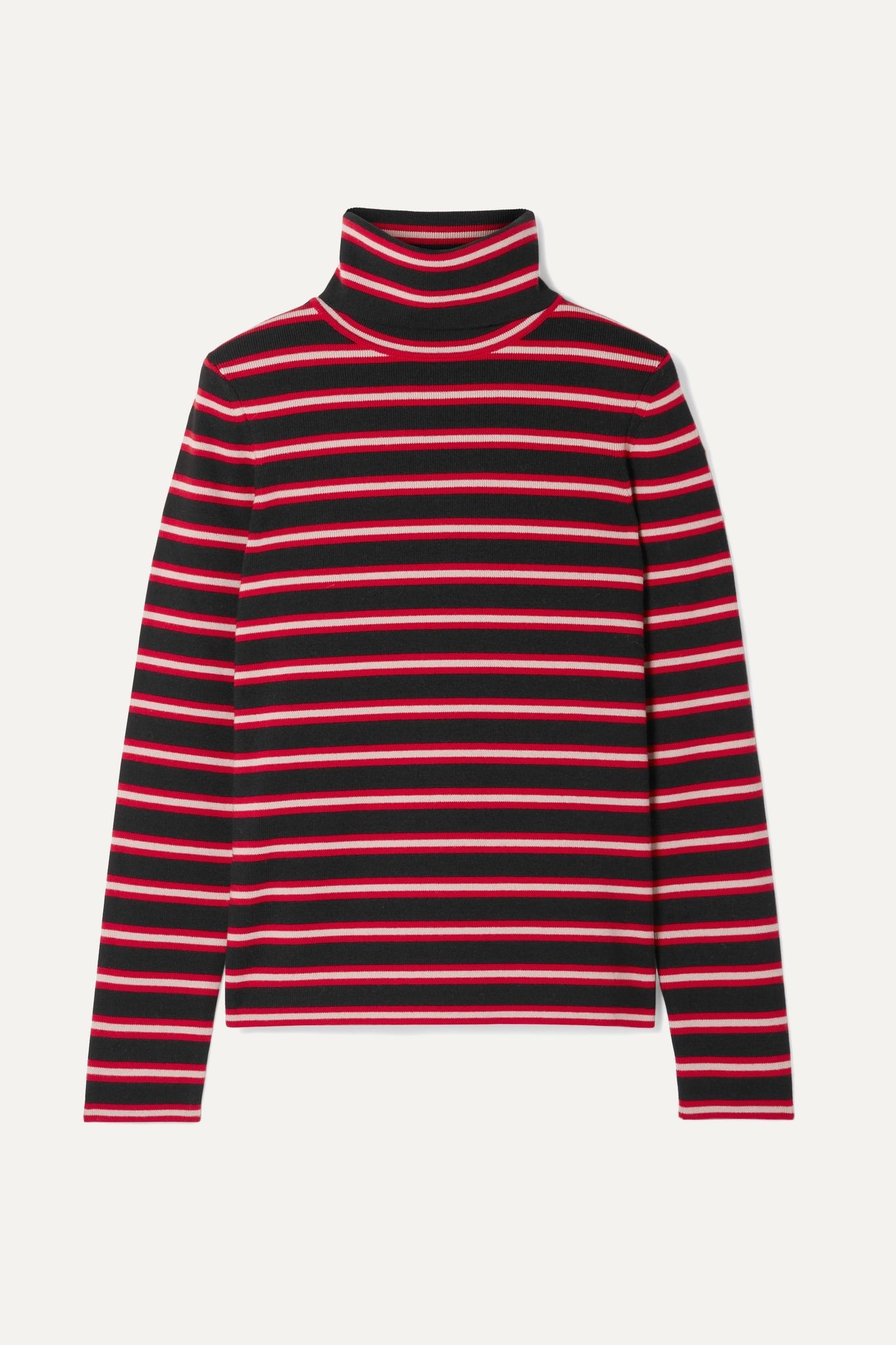 + 3 Moncler Grenoble striped stretch wool-blend turtleneck top - 1