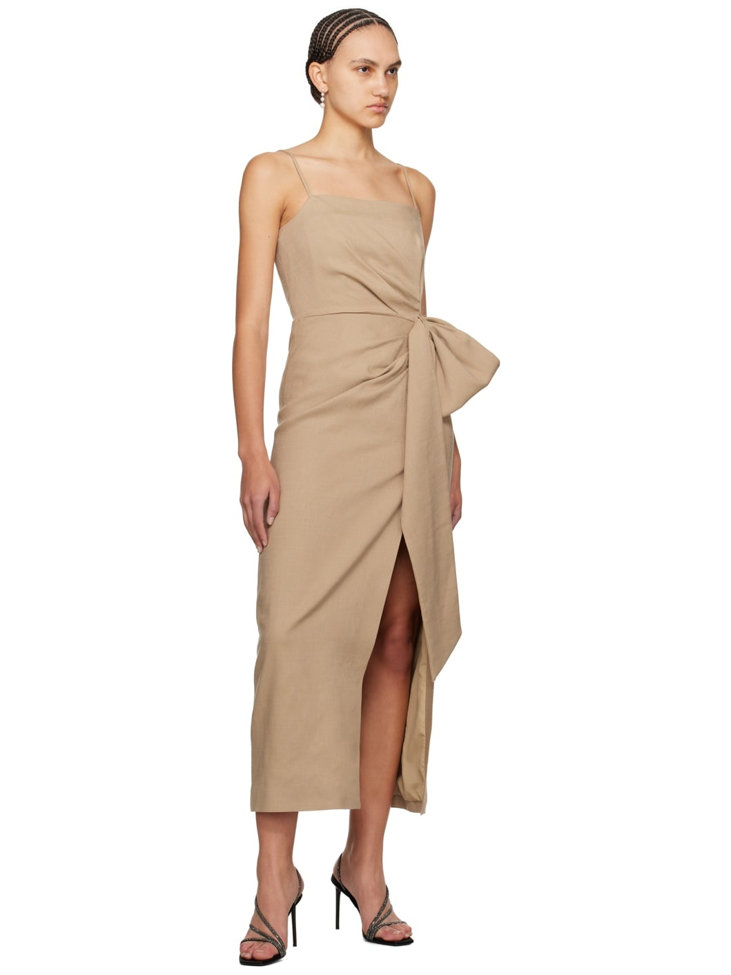 Tan Flamed Maxi Dress - 4