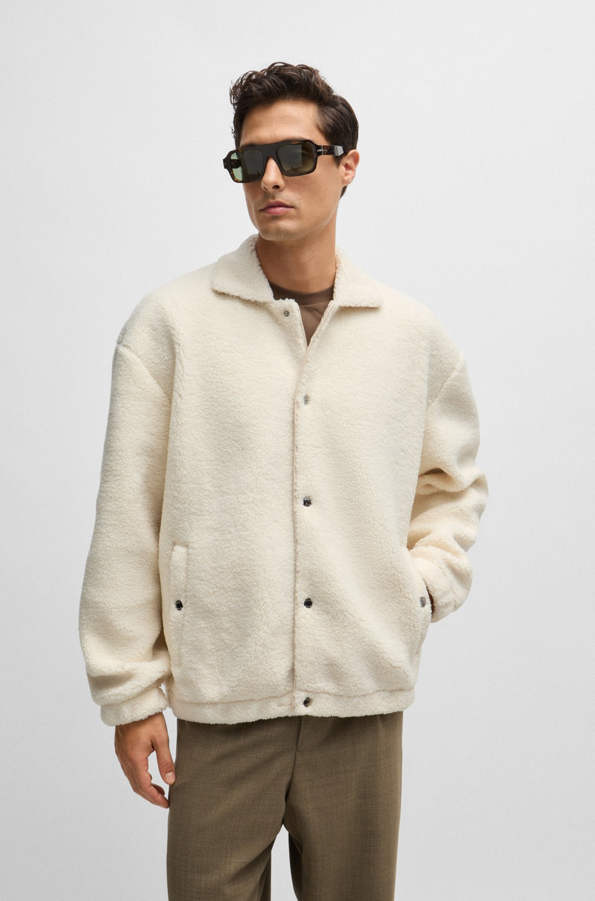 REGULAR-FIT JACKET IN TEDDY FABRIC - 2