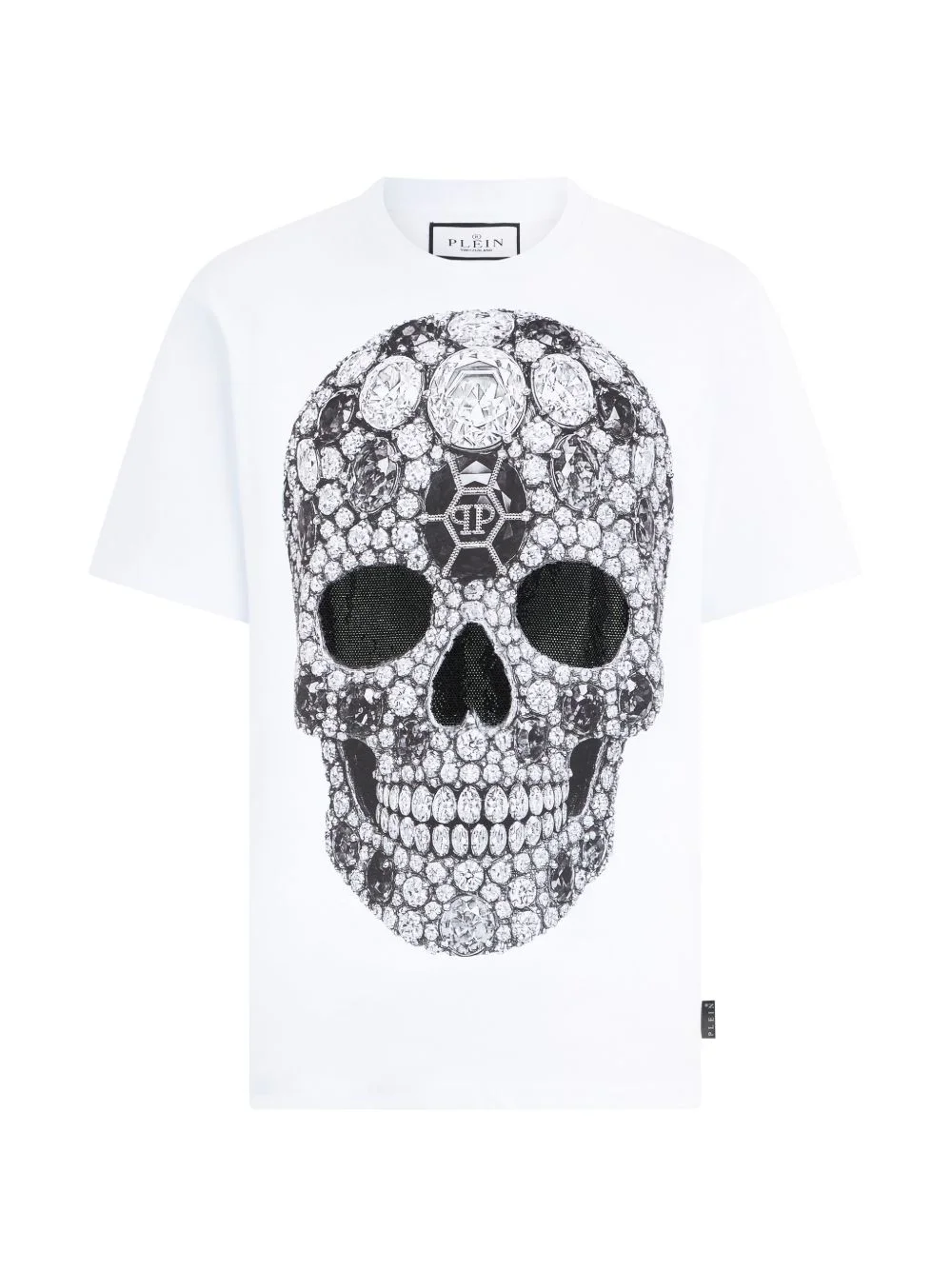 round neck skull T-shirt - 1