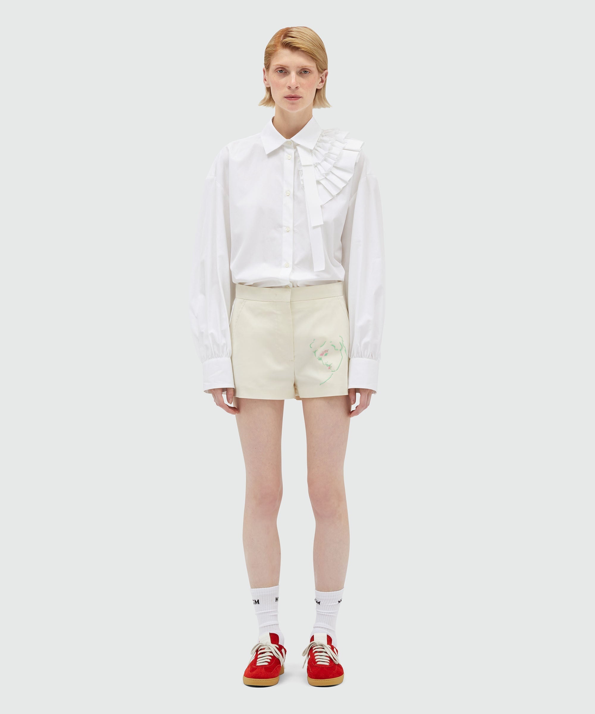 Cotton shorts with Luke Edward Hall x MSGM embroidery - 2