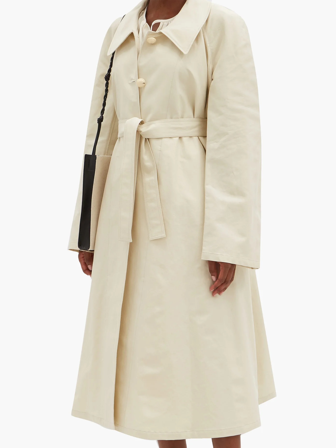 Belted cotton-blend canvas coat - 5