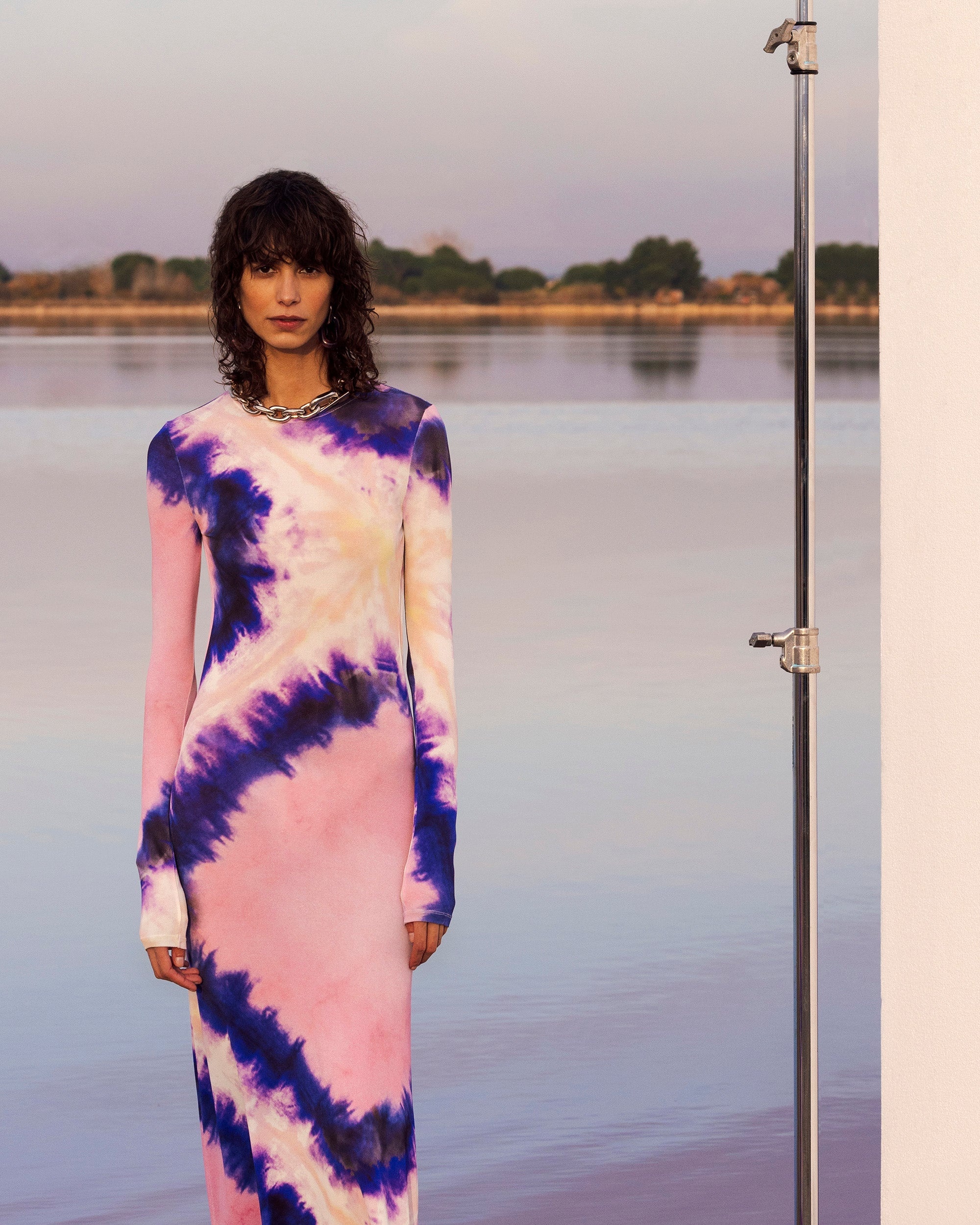 Tie Dye Jersey Open-Back Maxi Dress - 7