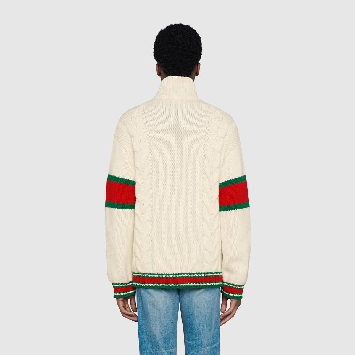 Cable knit bomber jacket - 4