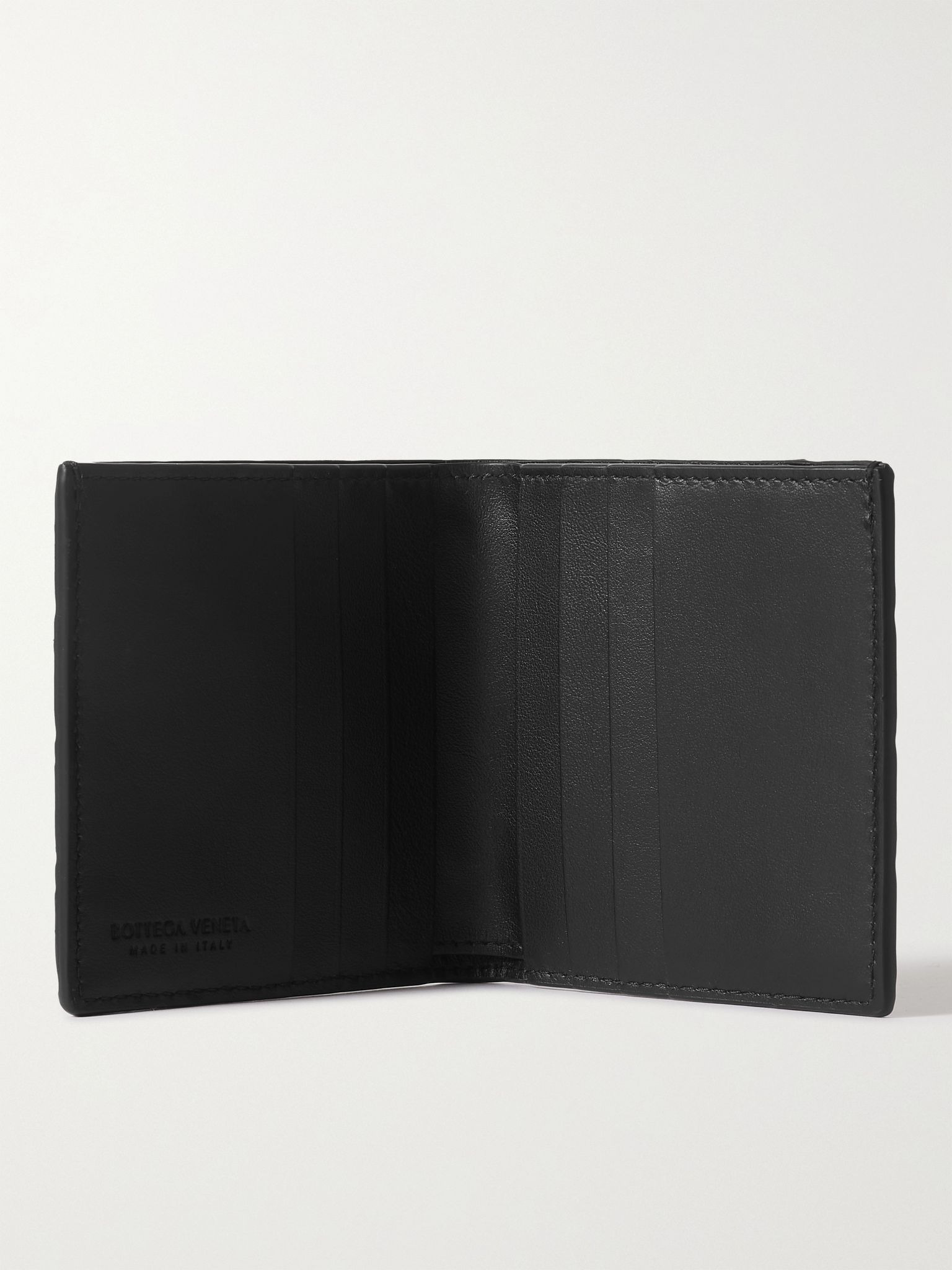 Intrecciato Leather Billfold Wallet Black - 4