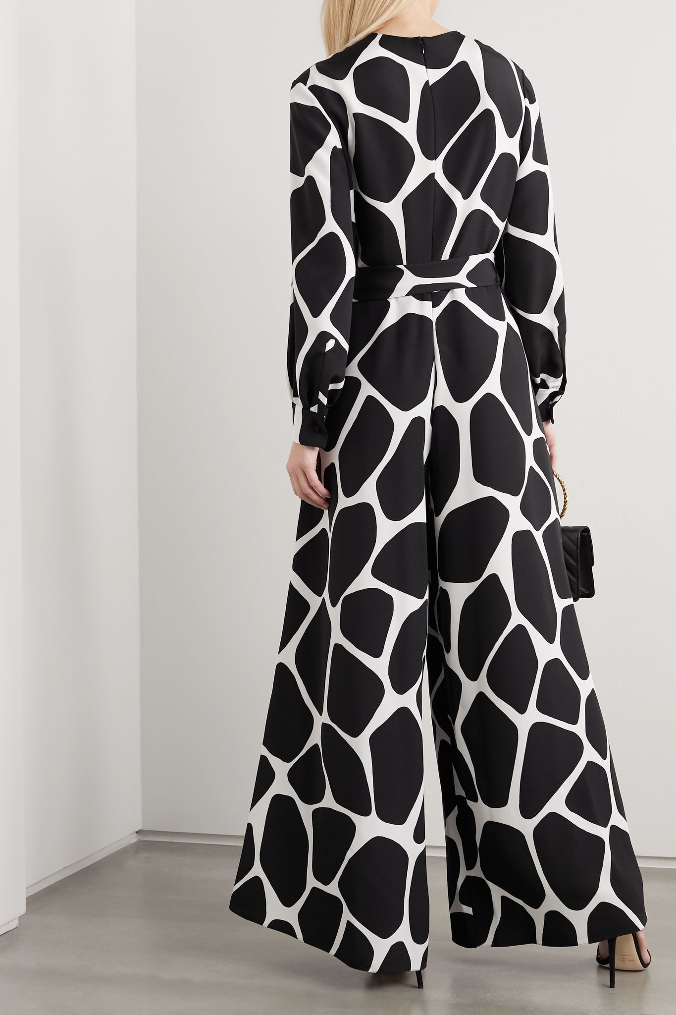 Belted printed silk-crepe jumpsuit - 4