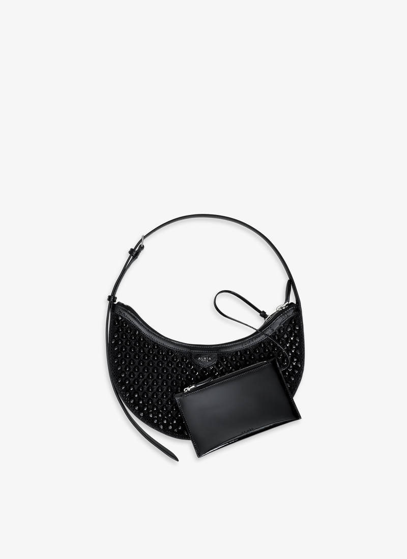Alaïa ONE PIECE DEMI LUNE BAG IN FISHNET PYRAMIDS outlook