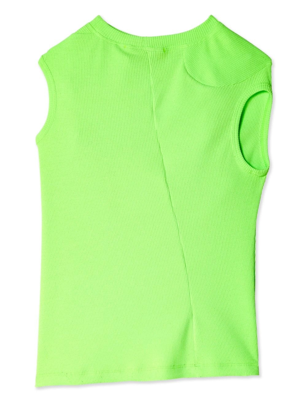 fine-ribbed asymmetric-hem top - 2