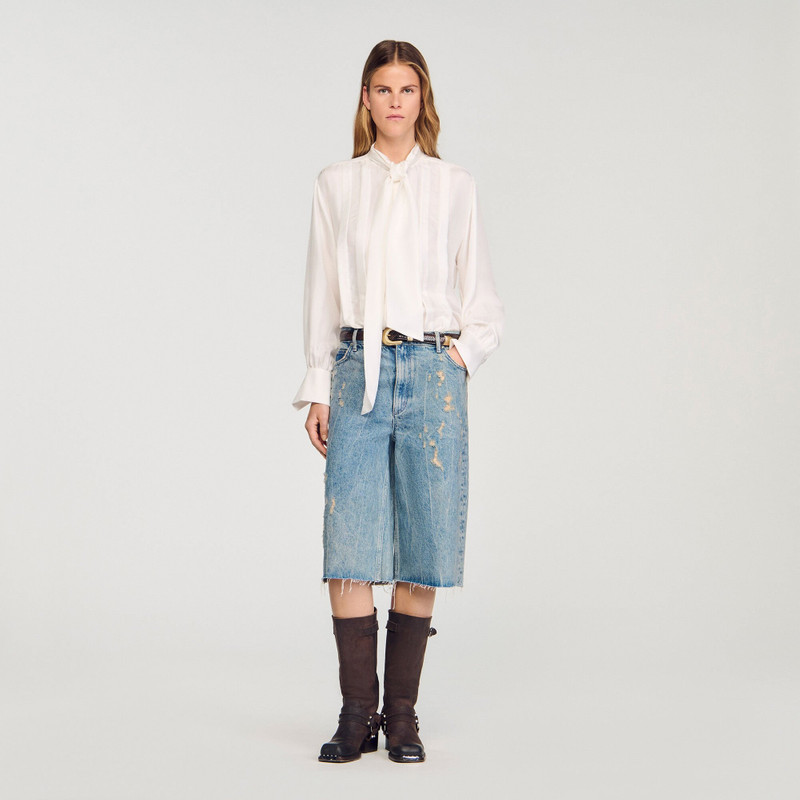 Sandro SILK LAVALLIÈRE SHIRT outlook