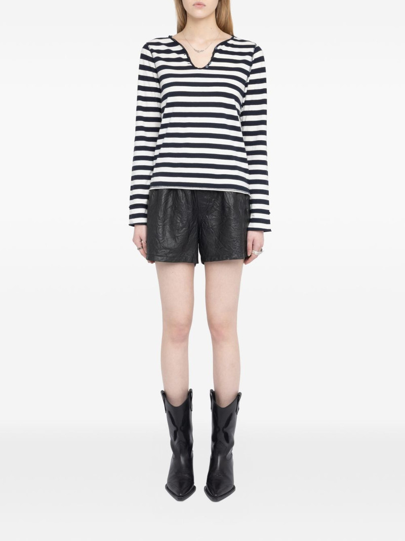Zadig & Voltaire striped embellished long-sleeve T-shirt outlook