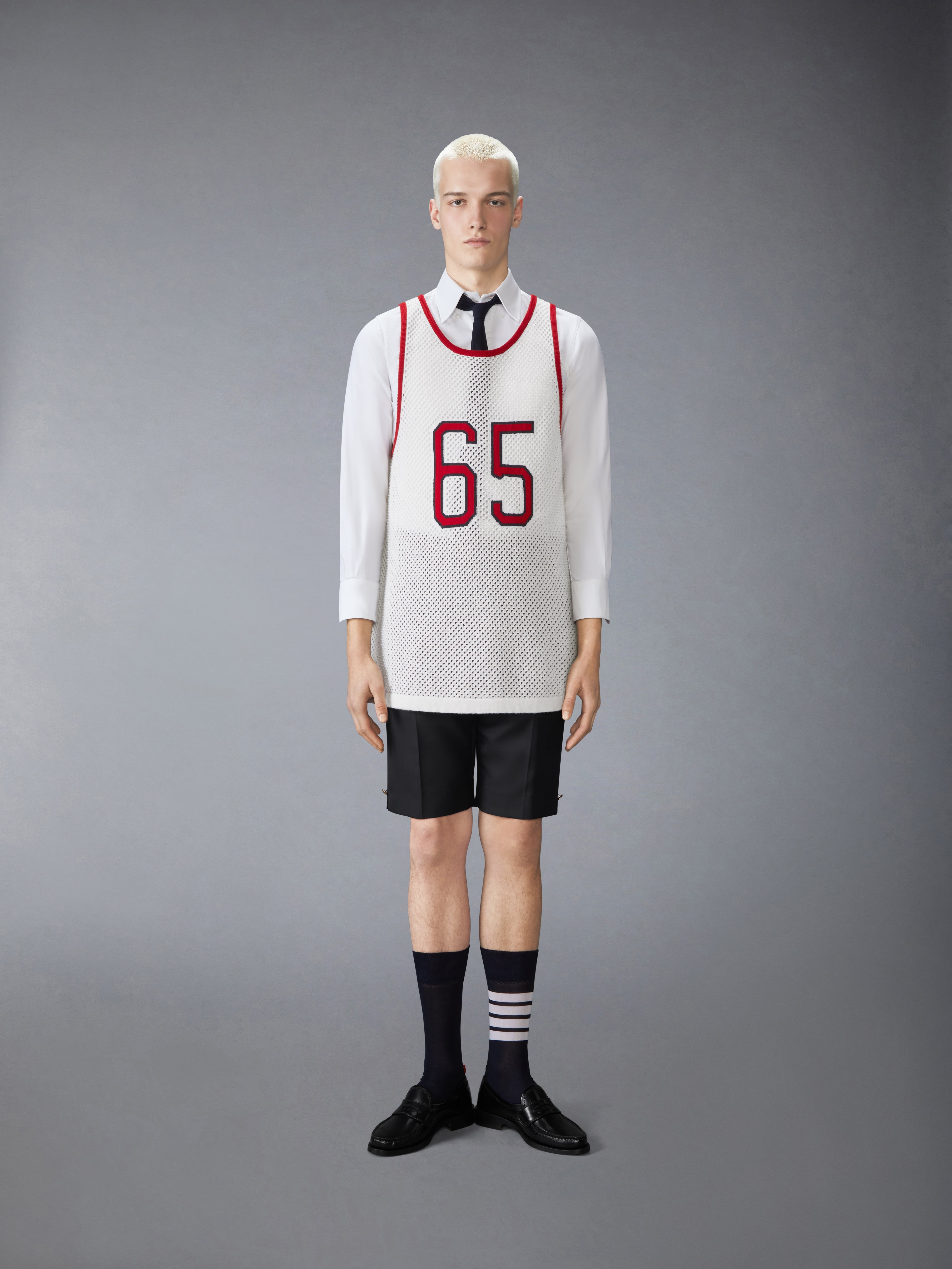 INTARSIA CASHMERE MESH BASKETBALL JERSEY - 2