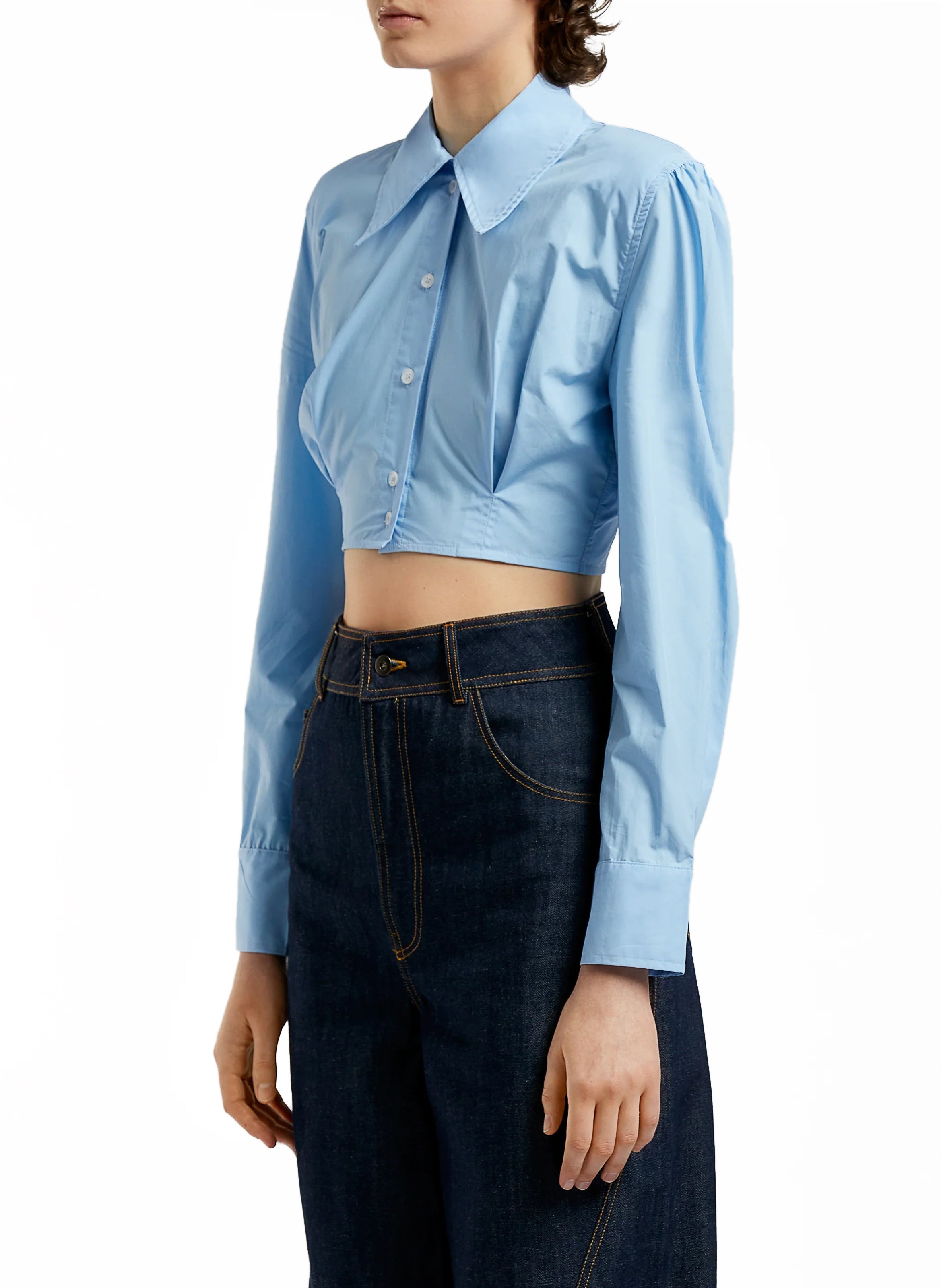 Cropped Shirt Blue - 2