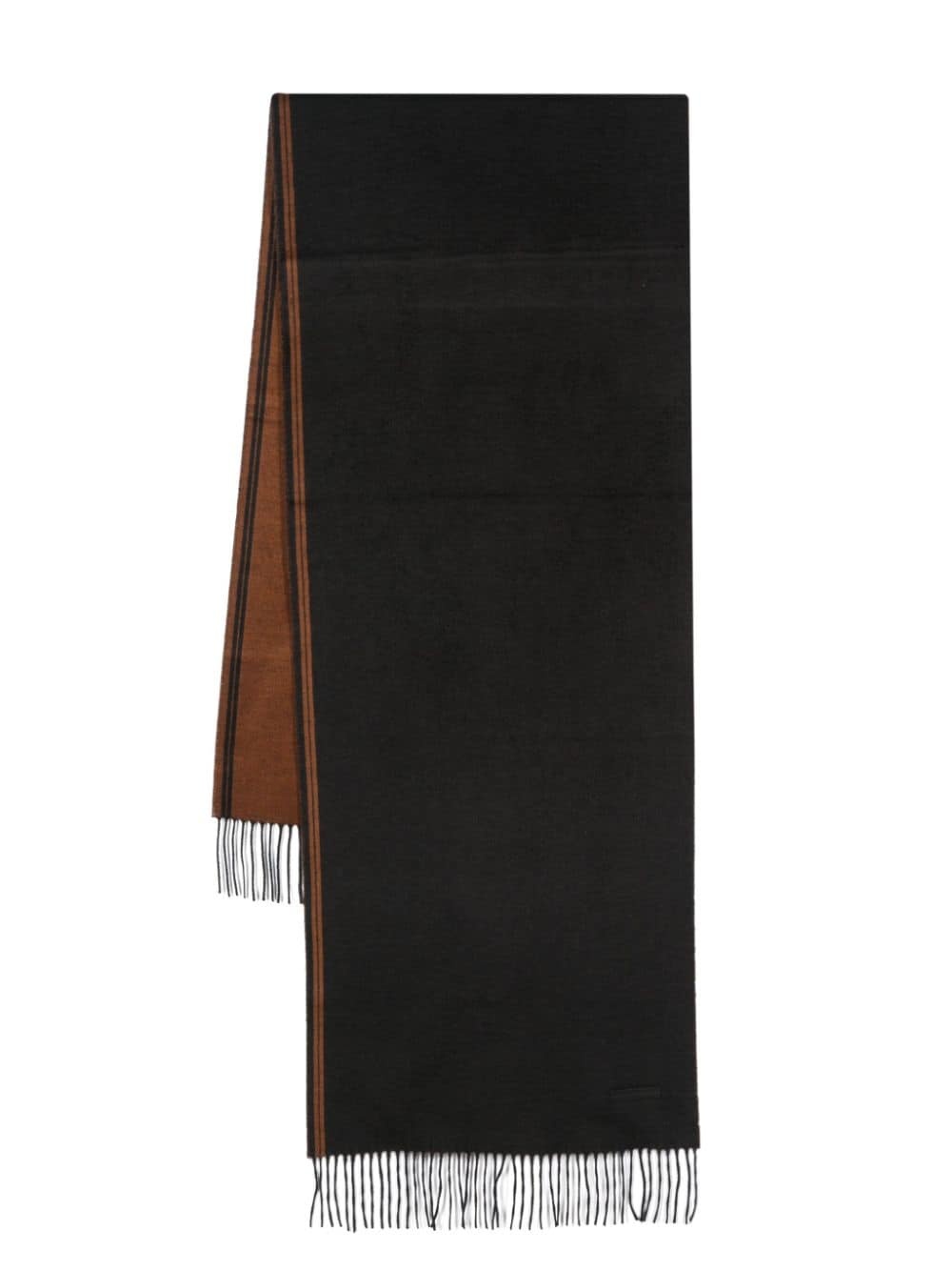 fringed silk scarf - 1