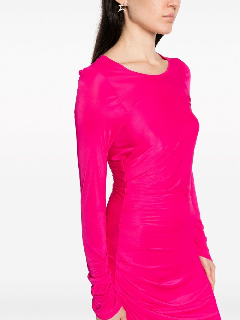 long-sleeve ruched maxi dress - 5
