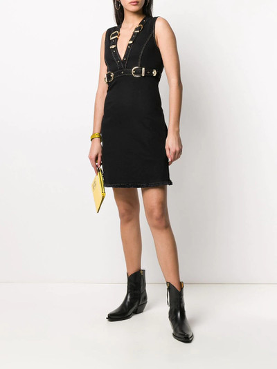 VERSACE JEANS COUTURE buckled denim mini dress outlook