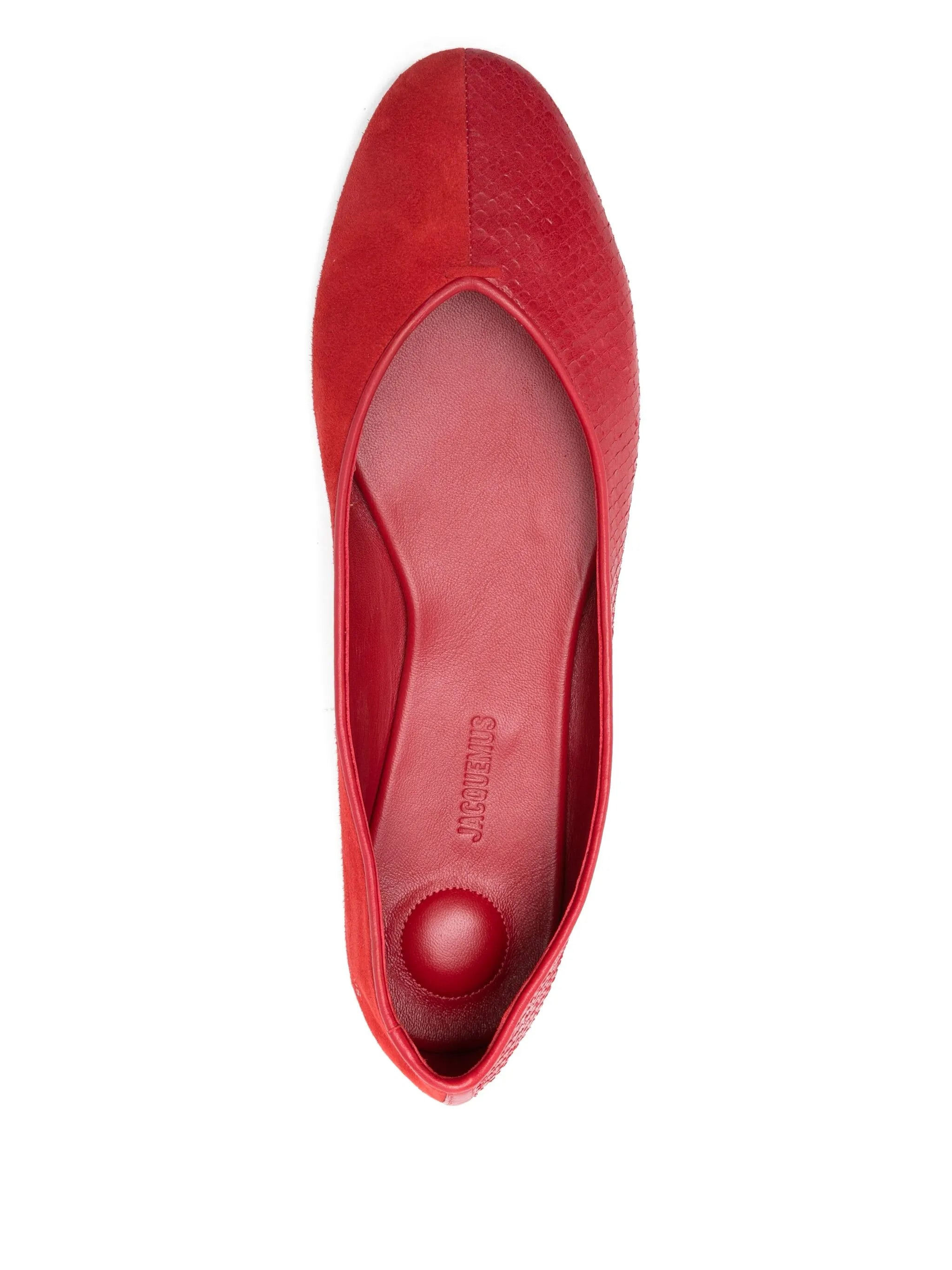 leather snakeskin ballet flats - 4