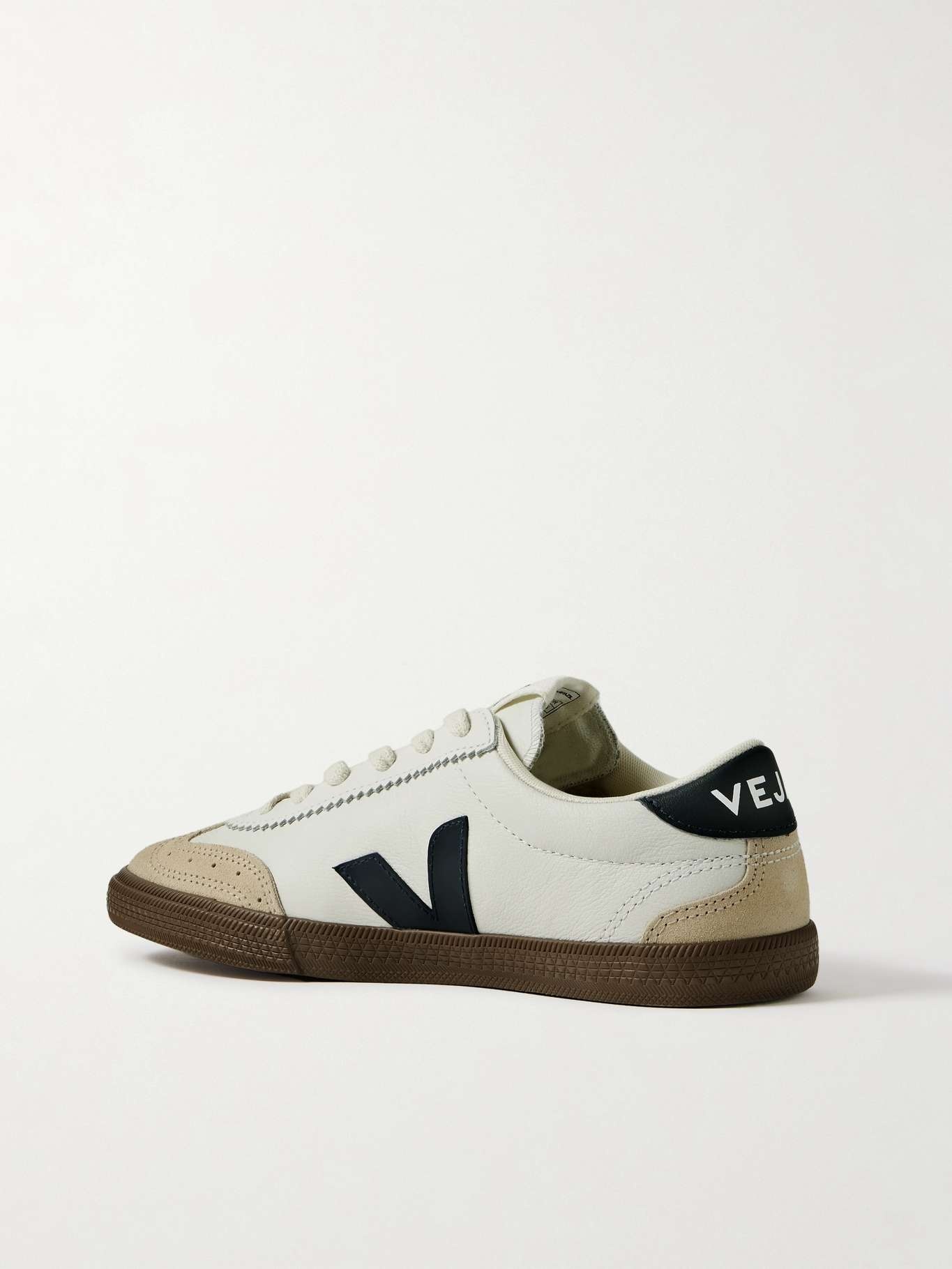 Volley suede-trimmed leather sneakers - 3