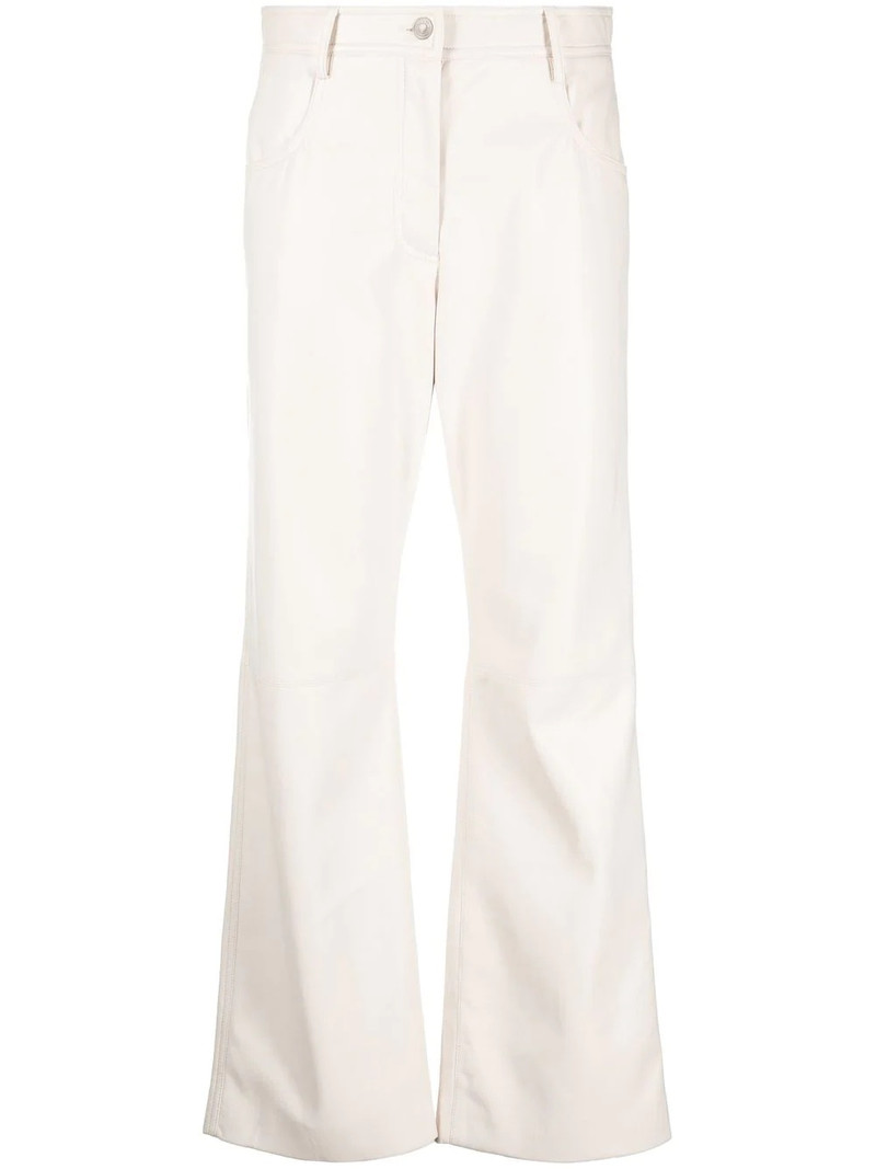 high-waisted faux-leather trousers 1
