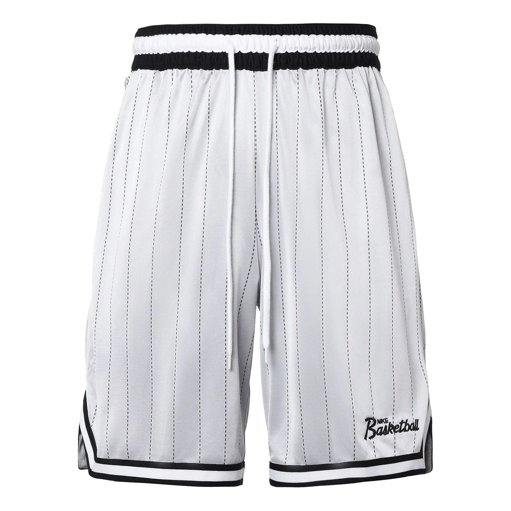 Nike Casual Breathable Sports Lacing Stripe Shorts Gray White DA5710-100 - 1