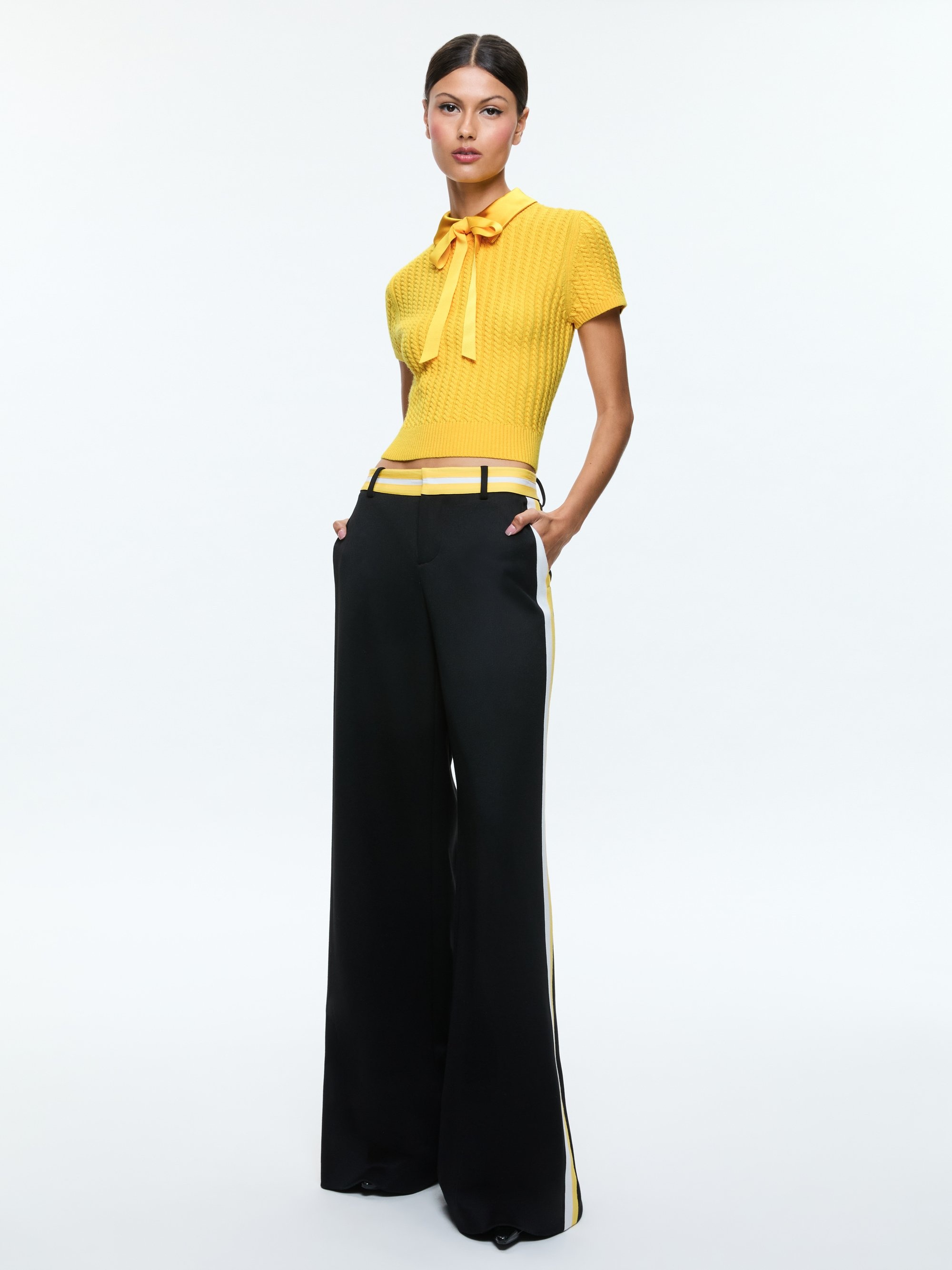 ABBOTT SHORT SLEEVE PULLOVER WITH WOVEN COLLAR - 6